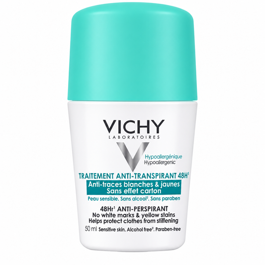 VICHY TRAITEMENT ANTI-TRANSPIRANT 48H ANTI-TRACES BLANCHES ET JAUNES 50ML