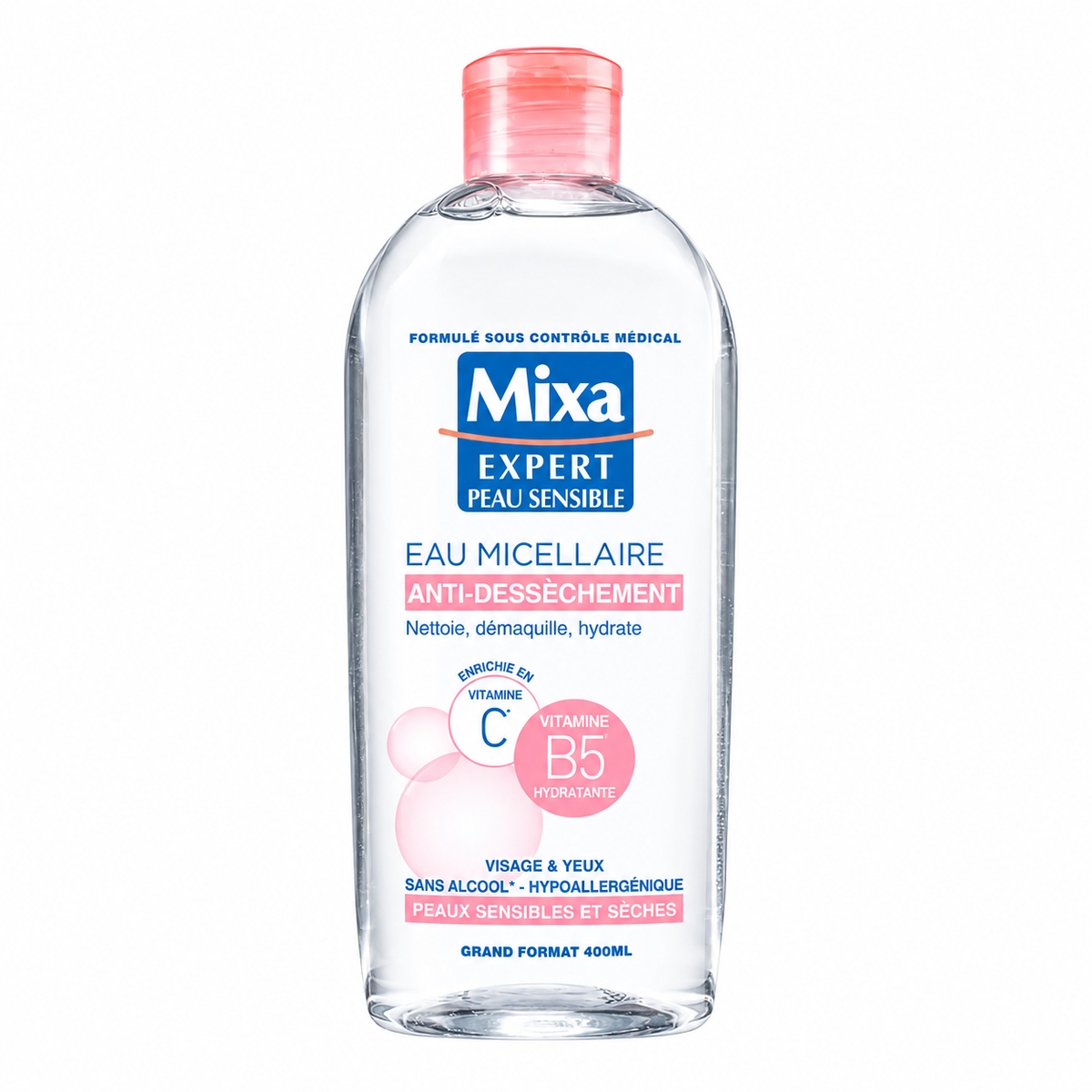 MIXA EXPERT PEAU SENSIBLE EAU MICELLAIRE ANTI-DESSÈCHEMENT 400ML