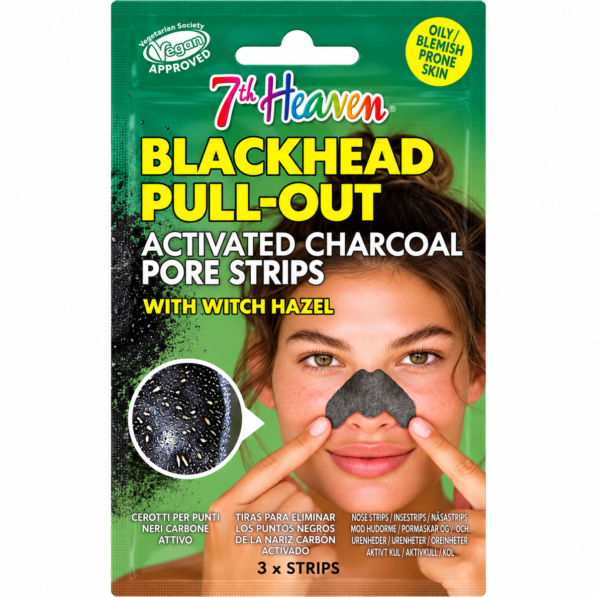 7TH HEAVEN BLACKHEAD PULL-OUT ACTIVATED CHARCOAL PORE STRIPS WITH WITCH HAZEL
