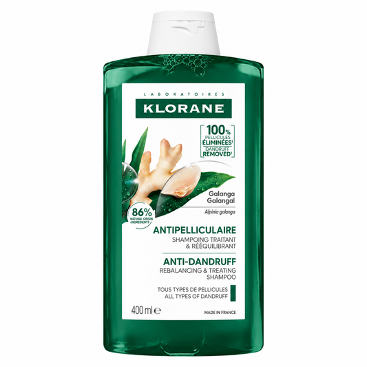 KLORANE SHAMPOOING ANTIPELLICULAIRE TRAITANT ET RÉÉQUILIBRANT AU GALANGA 400ML