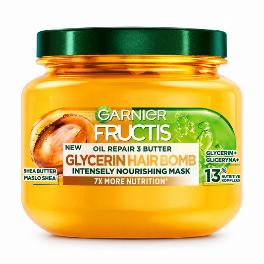 GARNIER FRUCTIS OIL REPAIR 3 BUTTER GLYCERIN HAIR BOMB INTENSELY NOURISHING MASK 320ML