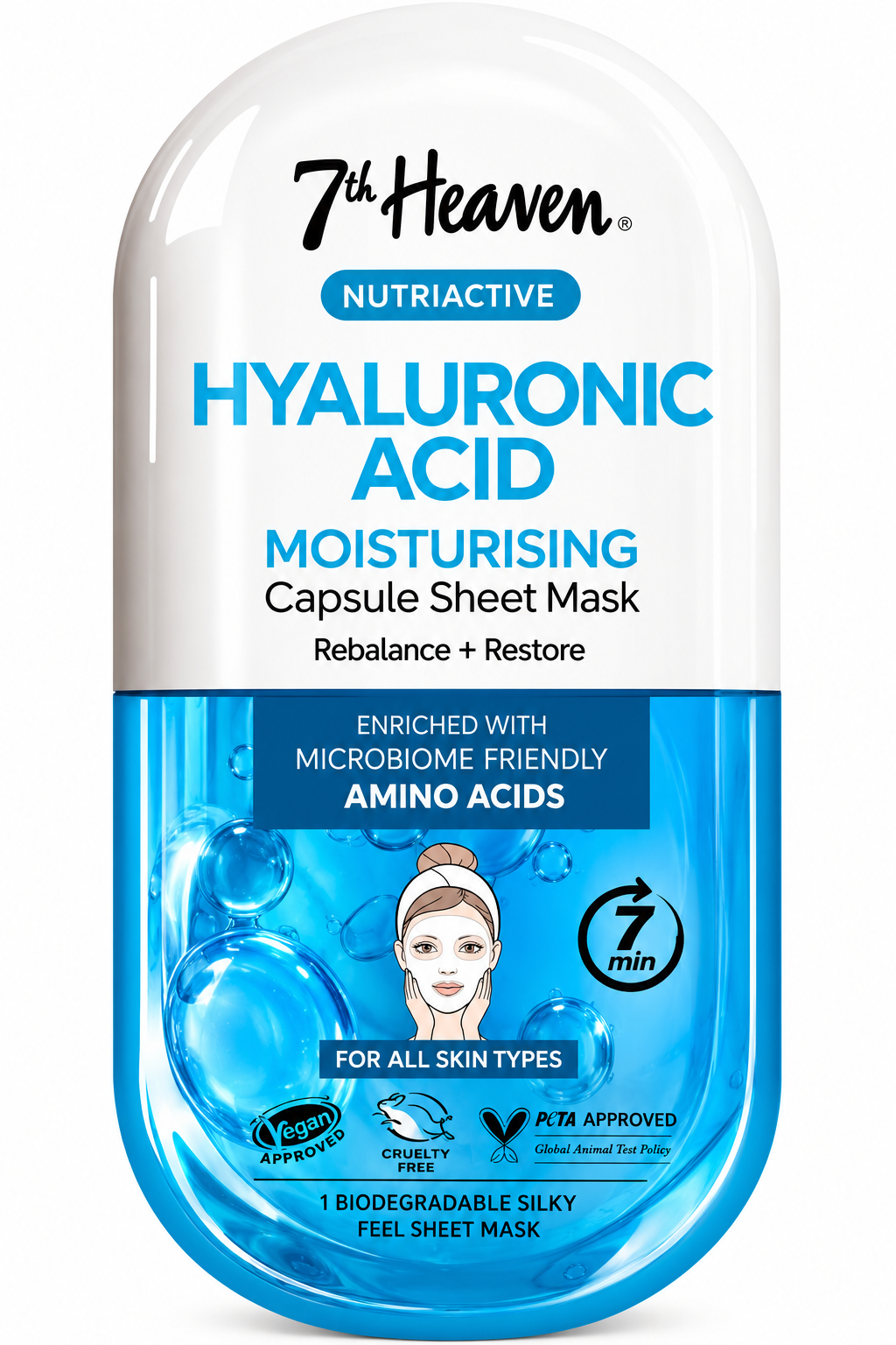 7TH HEAVEN NUTRIACTIVE HYALURONIC ACID MOISTURISING CAPSULE SHEET MASK