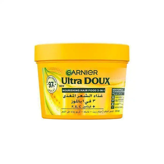 GARNIER ULTRA DOUX BANANE NOURRISSANTE 3-EN-1 HAIR FOOD CHEVEUX SECS 390ML