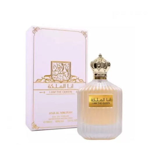 parfum femme, eau de parfum 100ml, parfum oriental femme, parfum longue tenue, ANA AL MALIKAH, I AM THE QUEEN, parfum Ard Al Zaafaran, parfum floral oriental, parfum femme élégante, parfum de luxe femme, parfum tendance 2025, parfum pas cher Maroc, parfum femme Maroc, acheter parfum en ligne Maroc, beautyfamily.ma