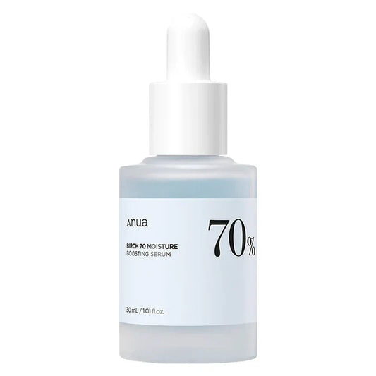 ANUA Birch 70% Moisture Boosting Serum, sérum hydratant, sérum peau sèche, sérum hydratation intense, sève de bouleau, sérum revitalisant, peau éclatante, sérum peau nourrissante, sérum anti-déshydratation, sérum apaisant, soin peau sensible, sérum léger, soins peau sèche, sérum vitaminé, BeautyFamily.ma, soin hydratation peau