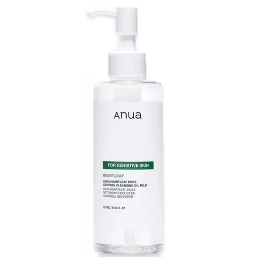 ANUA Heartleaf Pore Control Cleansing Oil, huile démaquillante, huile nettoyante, démaquillant peau sensible, contrôle sébum, resserre les pores, nettoyage en profondeur, apaisant pour peau sensible, huile pour peau délicate, Heartleaf, soins hydratants, démaquillage doux, BeautyFamily.ma