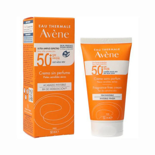 crème solaire Avène, Avène SPF50+, crème solaire visage, protection solaire invisible, crème solaire peaux sensibles, crème solaire sans parfum, crème solaire hydratante, Avène Maroc, crème solaire Avène Maroc, protection UVA UVB, crème solaire prix Maroc, beautyfamily.ma, crème solaire non comédogène, crème solaire été, Avène Fini Invisible