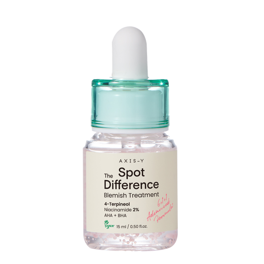 Spot The Difference Blemish Treatment, AXIS-Y blemish treatment, traitement anti-imperfections, soin anti-acné, traitement 15ml, soin ciblé, réduction des boutons, soin anti-taches, soin peau claire,
