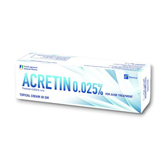 ACRETIN 0.025% FOR ACNE TREATMENT TOPICAL CREAM 30GM