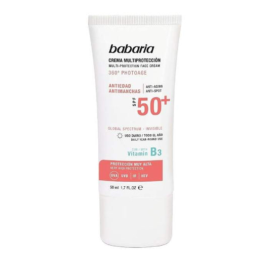 BABARIA ECRAN SOLAIRE INVISIBLE PEAU NATURE SPF50+ 50ML