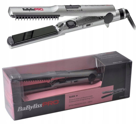 BabylissPRO Sleek+, lisseur titane, fer à lisser Babyliss, Sleek Plus Straightener, lisseur professionnel, lisseur cheveux épais, fer à lisser 230°C, Babyliss Maroc, beautyfamily.ma, plaques titane lisseur