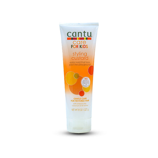 Cantu Kids custard Maroc, custard coiffant enfant, Cantu coiffure enfants, définition boucles enfant, cheveux frisés bébé, styling custard sans produits chimiques, Cantu Maroc BeautyFamily, soin coiffant enfant naturel