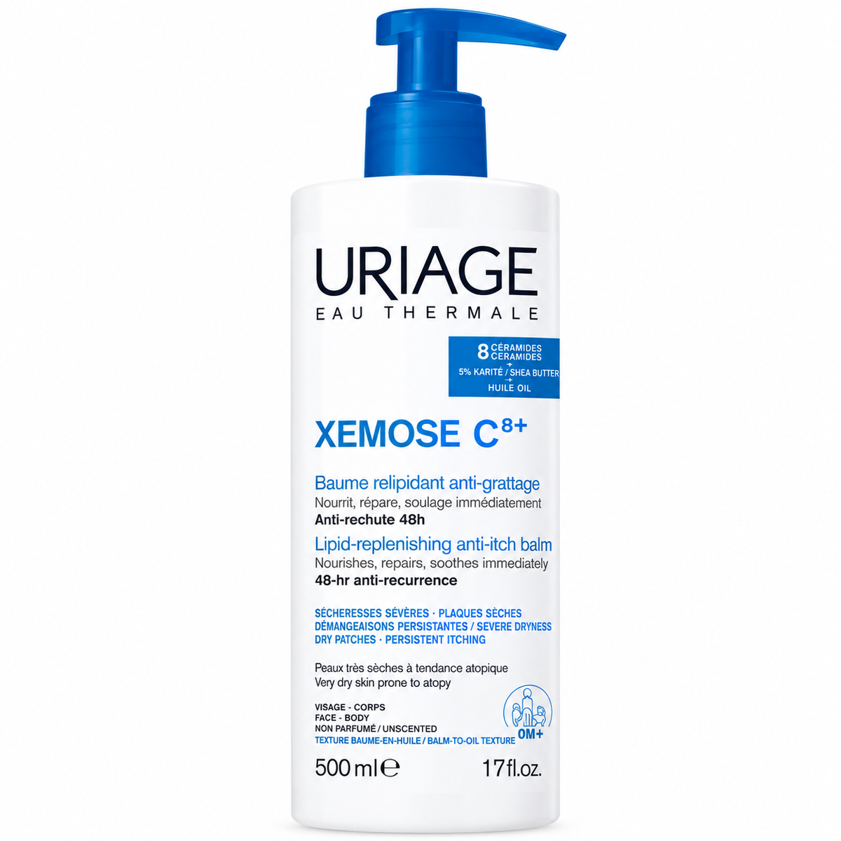 URIAGE XÉMOSE C8+ BAUME OLÉO-APAISANT ANTI-GRATTAGE 500 ML