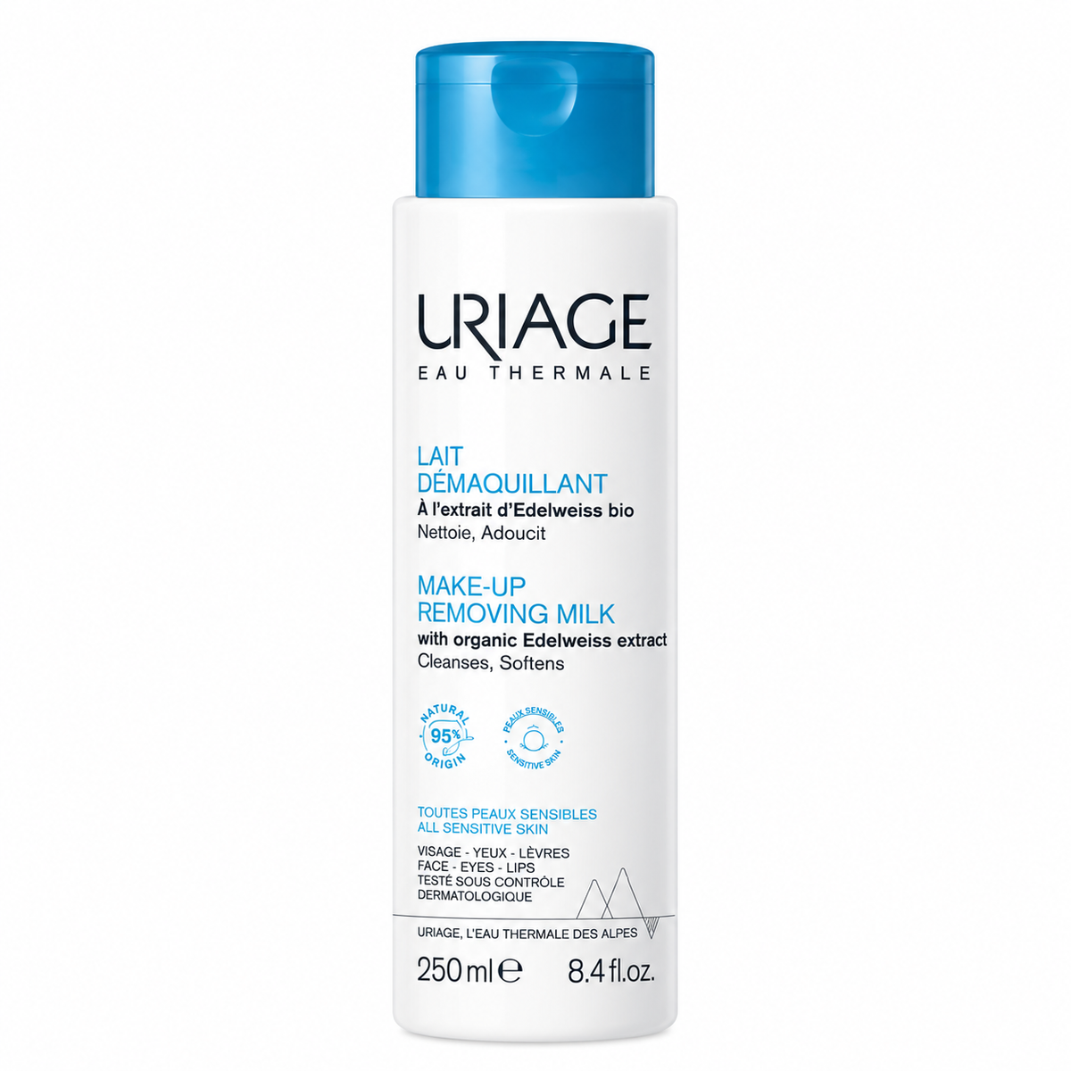 URIAGE LAIT DÉMAQUILLANT À L’EXTRAIT D’EDELWEISS BIO 250 ML