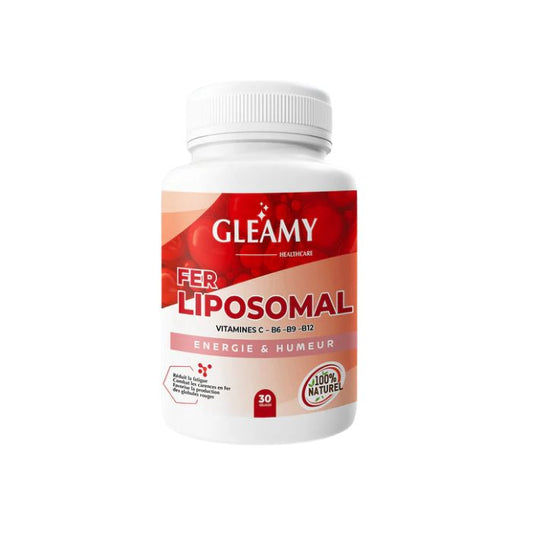 gleamy fer liposomal maroc, énergie fer liposomal, complément fer vitamine B6 B12, fer avec vitamine C maroc, fatigue fer liposomal, équilibre humeur fer, gleamy maroc, complément fer femmes, gelules fer liposomal, fer liposomal digestion douce, beautyfamily.ma