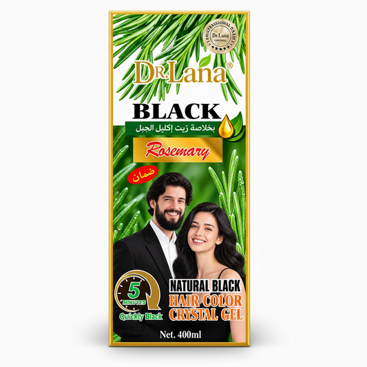 DR.LANA BLACK ROSEMARY NATURAL BLACK HAIR COLOR CRYSTAL GEL 400ML-Gel colorant