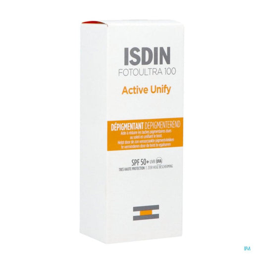 ISDIN FotoUltra 100 Active Unify Dépigmentant Spf50+ | 50 ML-Crème solaire visage