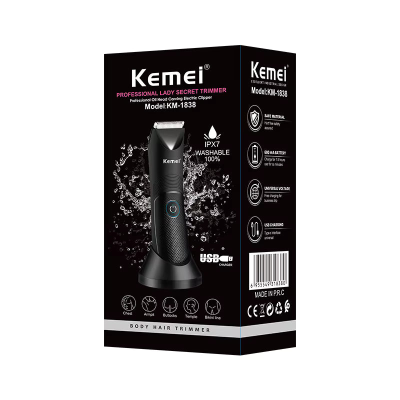 KEMEI KM-1838 TONDEUSE RECHARGEABLE POUR CORPS ET ZONES INTIMES