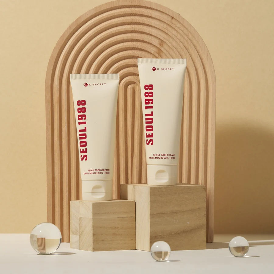K–SECRET SEOUL 1988 CREAM : SNAIL MUCIN 93% + RICE 100ML
