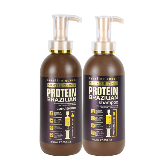 KERATINE QUEEN MOISTURIZING PROTEIN BRAZILIAN SHAMPOO & CONDITIONER 800ML*2