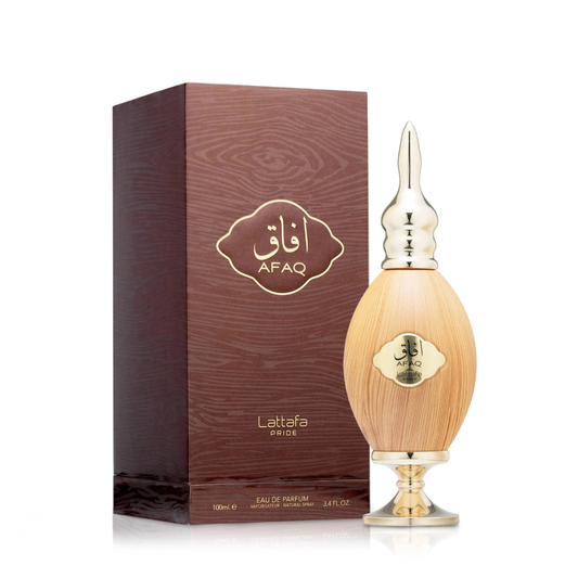 afaq gold lattafa, lattafa afaq gold femme, parfum lattafa maroc, parfum floral fruité femme, eau de parfum lattafa 100ml, parfum poire cassis femme, parfum tubéreuse jasmin, parfum bois santal femme maroc, beautyfamily lattafa — AFAQ GOLD Eau de Parfum Lattafa 100 ml pour femme, parfum floral fruité aux notes de poire, cassis, tubéreuse, jasmin, cashméran et bois de santal, disponible au Maroc sur beautyfamily.ma