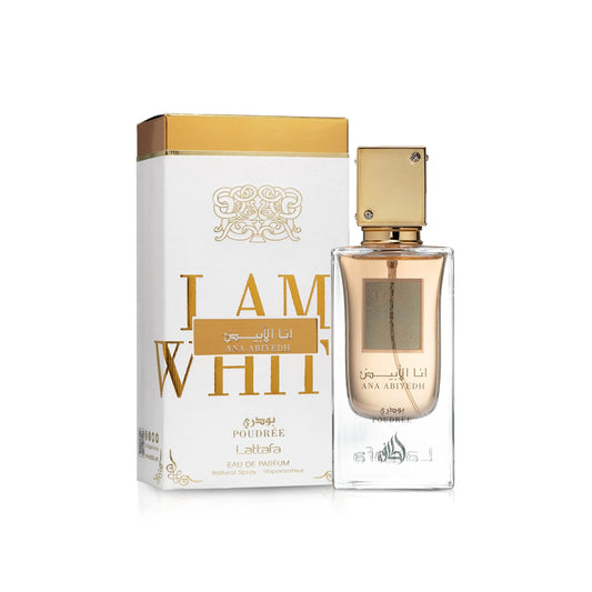 Lattafa Ana Abiyedh Poudrée, Ana Abiyedh Poudrée Eau de Parfum Femme, parfum Lattafa femme 60 ml, parfum floral poudré femme, parfum longue tenue, parfum élégant Lattafa Maroc, acheter parfum Lattafa Maroc, beautyfamily.ma, أنا أبيض بودري