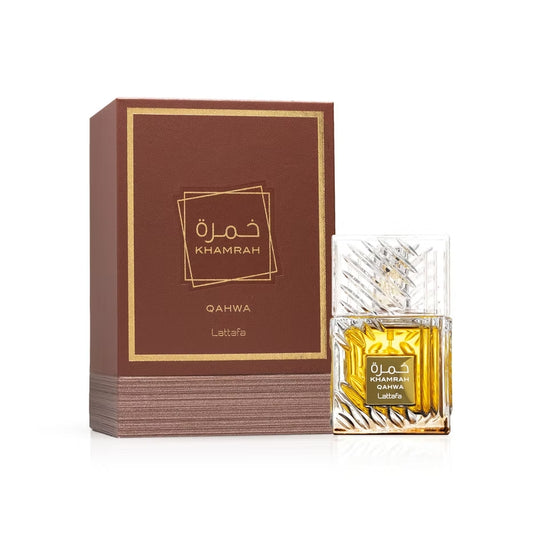 Lattafa Khamrah Qahwa, Khamrah Qahwa parfum mixte, parfum café Lattafa, parfum gourmand épicé, parfum oriental mixte, parfum café vanille, Lattafa parfum original, parfum longue tenue, acheter parfum Lattafa Maroc, beautyfamily.ma, خمرة قهوة