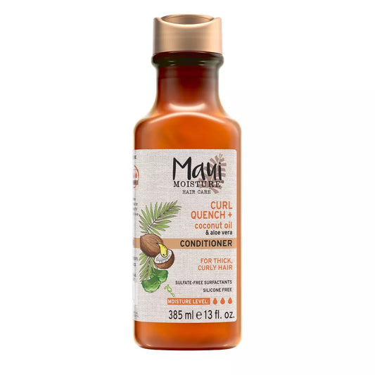 Maui Moisture, Maui Moisture Curl Quench Conditioner, après-shampooing boucles, soin hydratant cheveux bouclés, après-shampooing sans sulfate, Maui Moisture Maroc, soin cheveux frisés, après-shampooing aloe vera coco, beauté cheveux bouclés, beautyfamily.ma