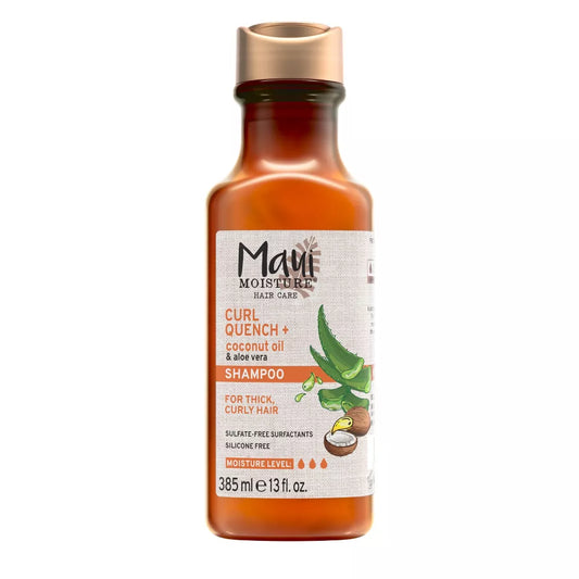 Maui Moisture, Maui Moisture Curl Quench Shampoo, shampooing boucles, shampooing hydratant cheveux bouclés, shampooing sans sulfate, soin cheveux frisés, Maui Moisture Maroc, shampooing aloe vera coco, beauté cheveux bouclés, beautyfamily.ma