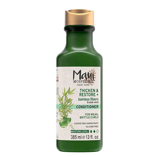 Maui Moisture, Maui Moisture Bamboo Fibers Conditioner, après-shampooing cheveux cassants, soin fortifiant cheveux abîmés, après-shampooing anti-casse, Maui Moisture Maroc, soin cheveux fragiles, après-shampooing aloe vera bambou, beauté cheveux réparés, beautyfamily.ma