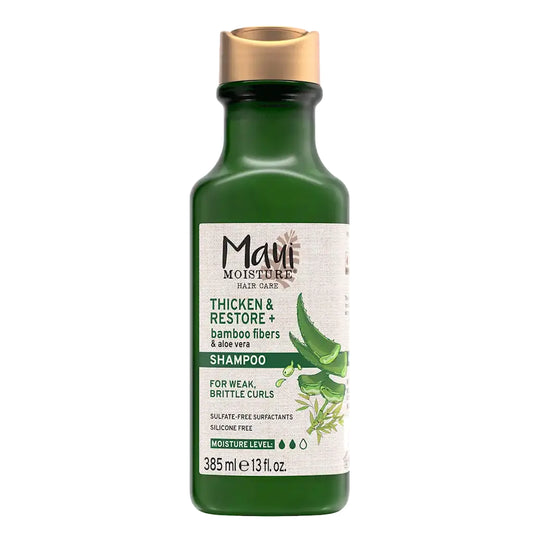 Maui Moisture, Maui Moisture Bamboo Fibers Shampoo, shampooing cheveux cassants, soin fortifiant cheveux abîmés, shampooing anti‑casse, Maui Moisture Maroc, soin cheveux fragiles, shampooing aloe vera bambou, beauté cheveux réparés, beautyfamily.ma
