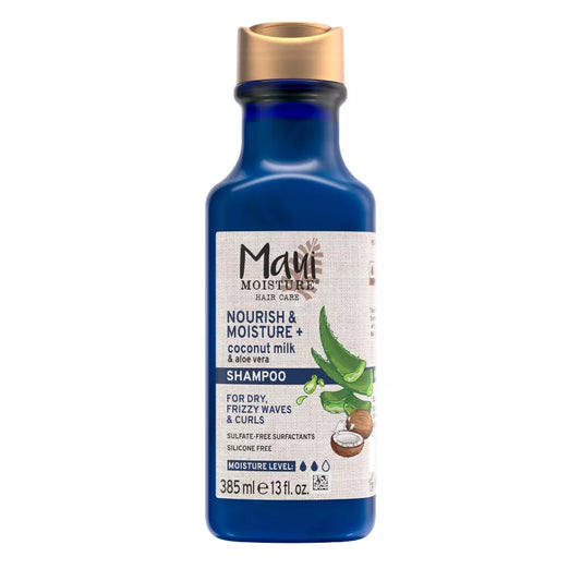 Maui Moisture, Maui Moisture Coconut Milk Shampoo, shampooing cheveux secs, soin hydratant cheveux secs, shampooing lait de coco, shampooing nourrissant, Maui Moisture Maroc, shampooing sans sulfate, shampooing naturel, nettoyant cheveux secs, beauté cheveux bouclés, beautyfamily.ma