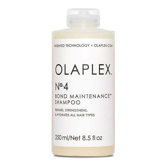 Olaplex 4P, Blonde Enhancer Toning Shampoo, shampooing tonifiant, neutralise reflets jaunes, cheveux blonds froids, cheveux gris, acide hyaluronique, Bond Building Technology, soin cheveux décolorés, beautyfamily.ma, Maroc