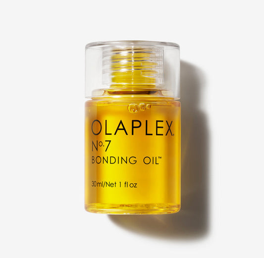 Olaplex Nº.7, huile capillaire Olaplex, bonding oil, protection thermique cheveux, cheveux brillants, soin cheveux abîmés, huile sans silicone, cheveux lissés, cheveux secs, frisottis, cheveux bouclés, Olaplex Maroc, beautyfamily.ma, huile cheveux légère