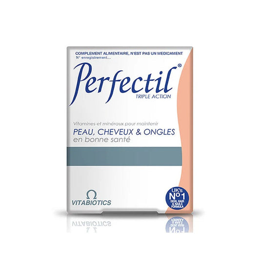 perfectil triple action maroc, complément peau cheveux ongles, vitamines beauté, biotine zinc sélénium, beauté intérieure, soin cheveux ongles peau, vitabiotics maroc, complément alimentaire femme, beautyfamily.ma