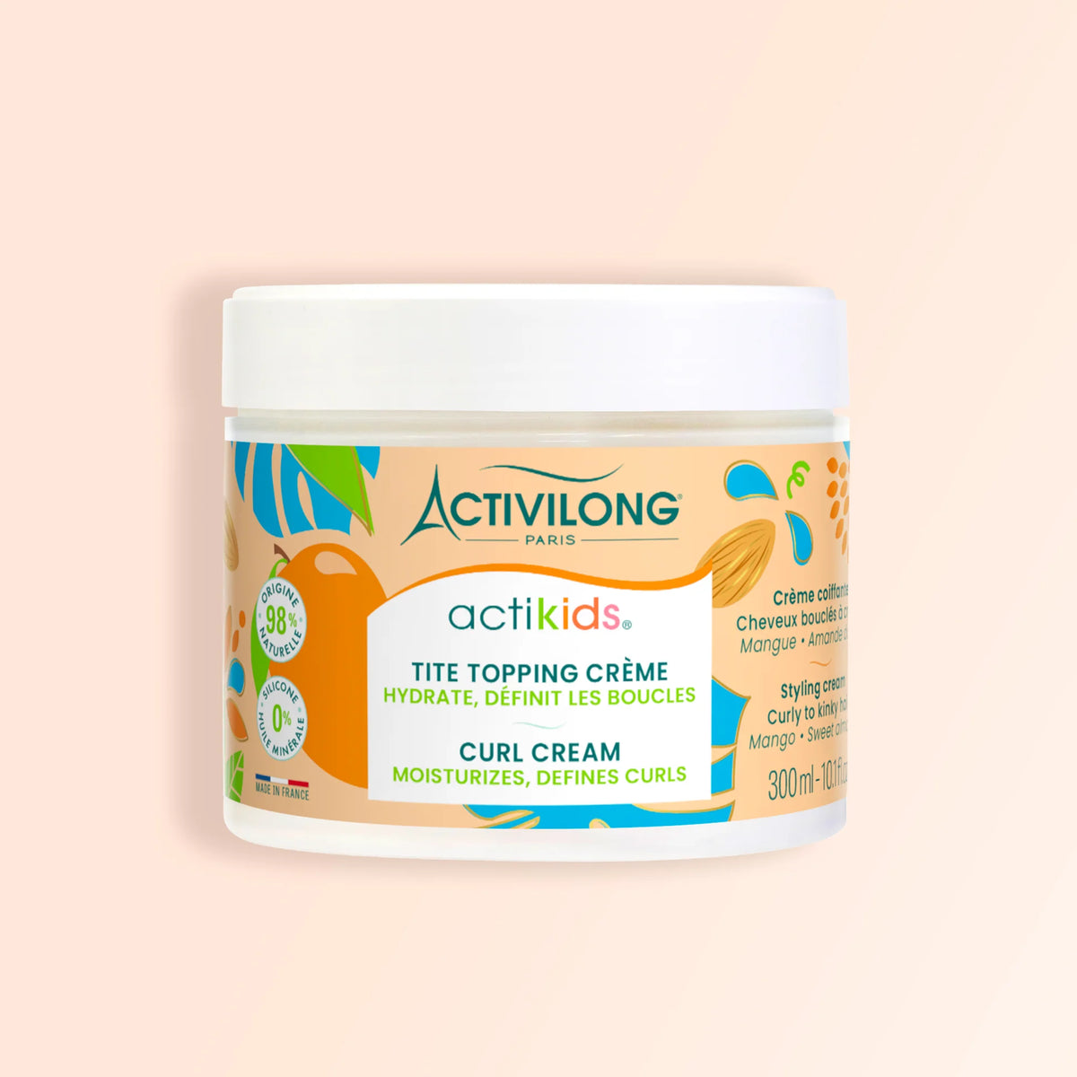 ACTIVILONG ACTIKIDS HYPOALLERGENIC HYDRATING & CURL DEFINING LEAVE-IN CREAM WITH MANGO BUTTER & SWEET ALMOND OIL FOR CURLY 300ML