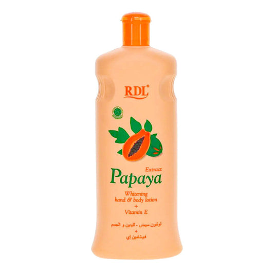 lotion corps papaye, lotion blanchissante papaye, RDL Papaya Lotion Maroc, soin hydratant corps, lotion unifiante peau, vitamine E peau éclatante, beautyfamily.ma, lotion corps éclaircissante, lotion peau terne