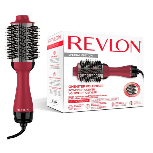 Revlon One Step Volumiser, brosse soufflante Revlon, brosse séchante 2-en-1, sèche-cheveux volumateur, Revlon Maroc, brosse coiffante titane, brushing facile, outil coiffant Revlon, technologie ionique cheveux, beautyfamily