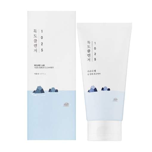 Round Lab Dokdo Cleanser, nettoyant visage doux, nettoyant peau sensible, nettoyant pH équilibré, cleanser hydratant coréen, Round Lab Maroc, soins visage Corée, nettoyant acide hyaluronique, beautyfamily.ma
