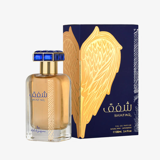 SHAFAQ eau de parfum, SHAFAQ parfum mixte, parfum unisexe Ard Al Zaafaran, parfum oriental mixte, parfum floral boisé, parfum longue tenue, parfum arabe original, parfum Dubaï, parfum homme femme, Ard Al Zaafaran parfum, parfum vanille cèdre, parfum coco orchidée, parfum pas cher Maroc, acheter parfum Ard Al Zaafaran Maroc, beautyfamily.ma