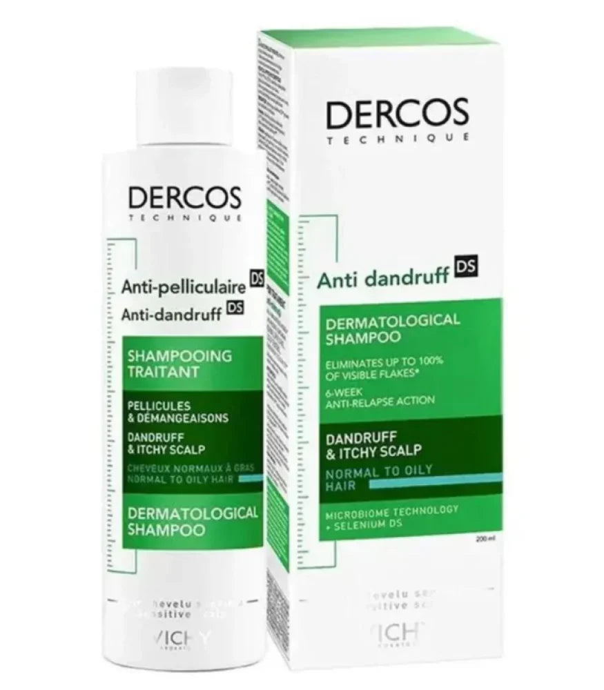 VICHY DERCOS SHAMPOING ANTI-PELLICULAIRE CHEVEUX GRAS 200ML