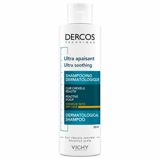 VICHY DERCOS ULTRA APAISANT SHAMPOOING DERMATOLOGIQUE CHEVEUX SECS 200ML
