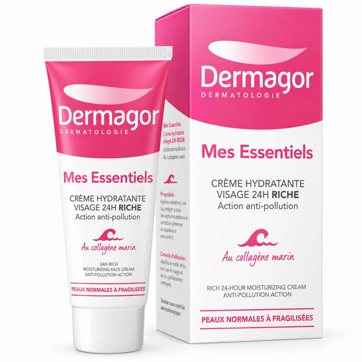 DERMAGOR MES ESSENTIELS CRÈME HYDRATANTE VISAGE 24H RICHE 40ML