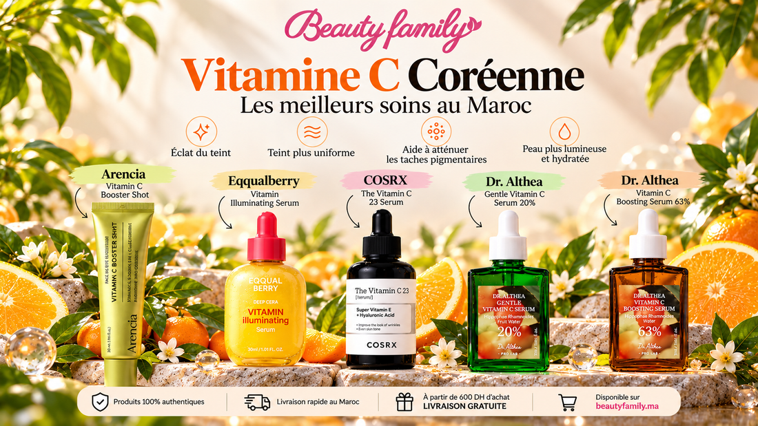 Vitamine C Coréenne au Maroc : Quel Sérum Choisir ? Arencia, COSRX, Dr. Althea...