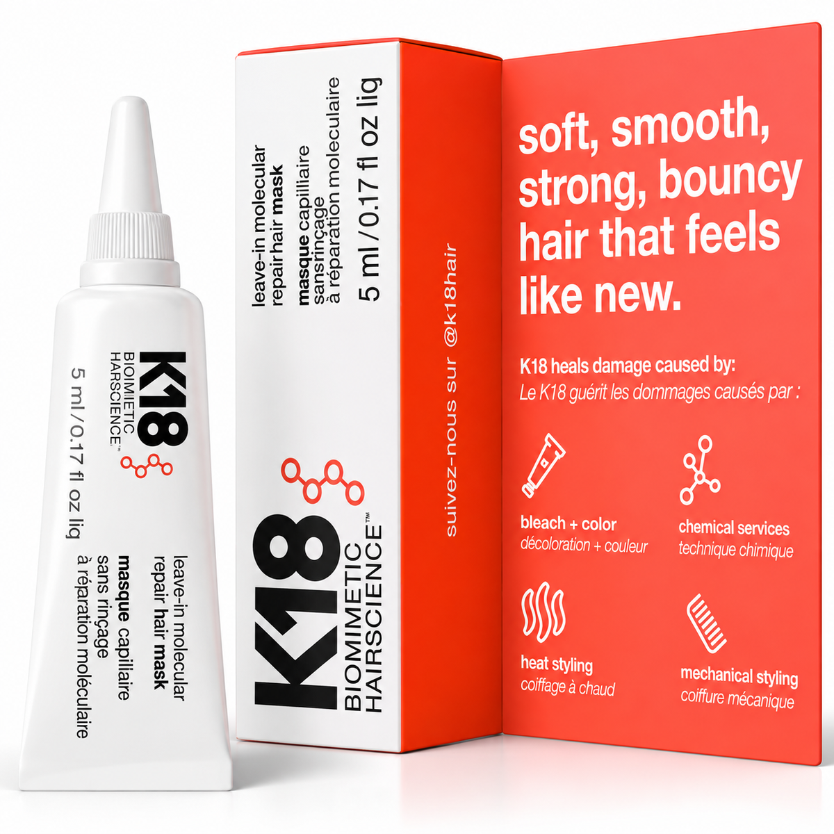 K18 LEAVE-IN MOLECULAR REPAIR HAIR MASK 5 ML