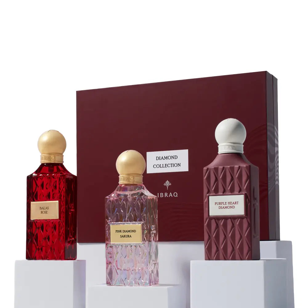 MAROON DIAMOND SET BY IBRAQ EAU DE PARFUM FOR WOMEN 3 × 75 ML