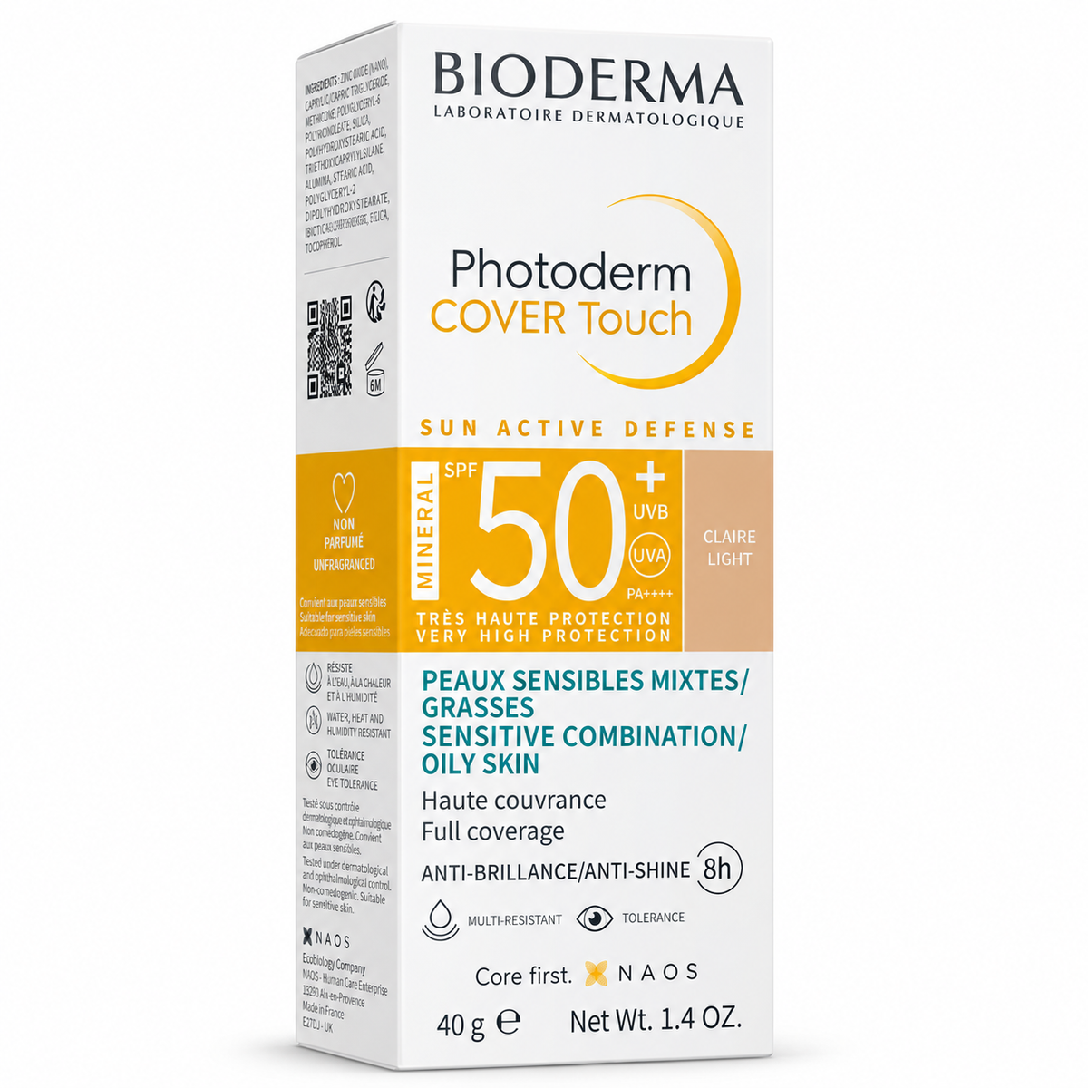 BIODERMA PHOTODERM COVER TOUCH MINERAL SPF50+ TEINTE CLAIRE 40G