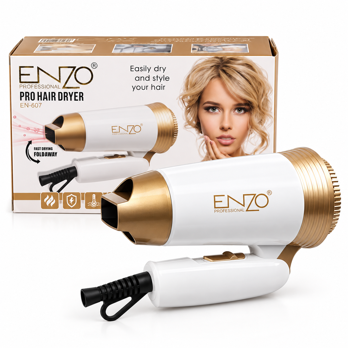 ENZO PROFESSIONAL EN-607 SÈCHE-CHEVEUX PLIABLE 1800W