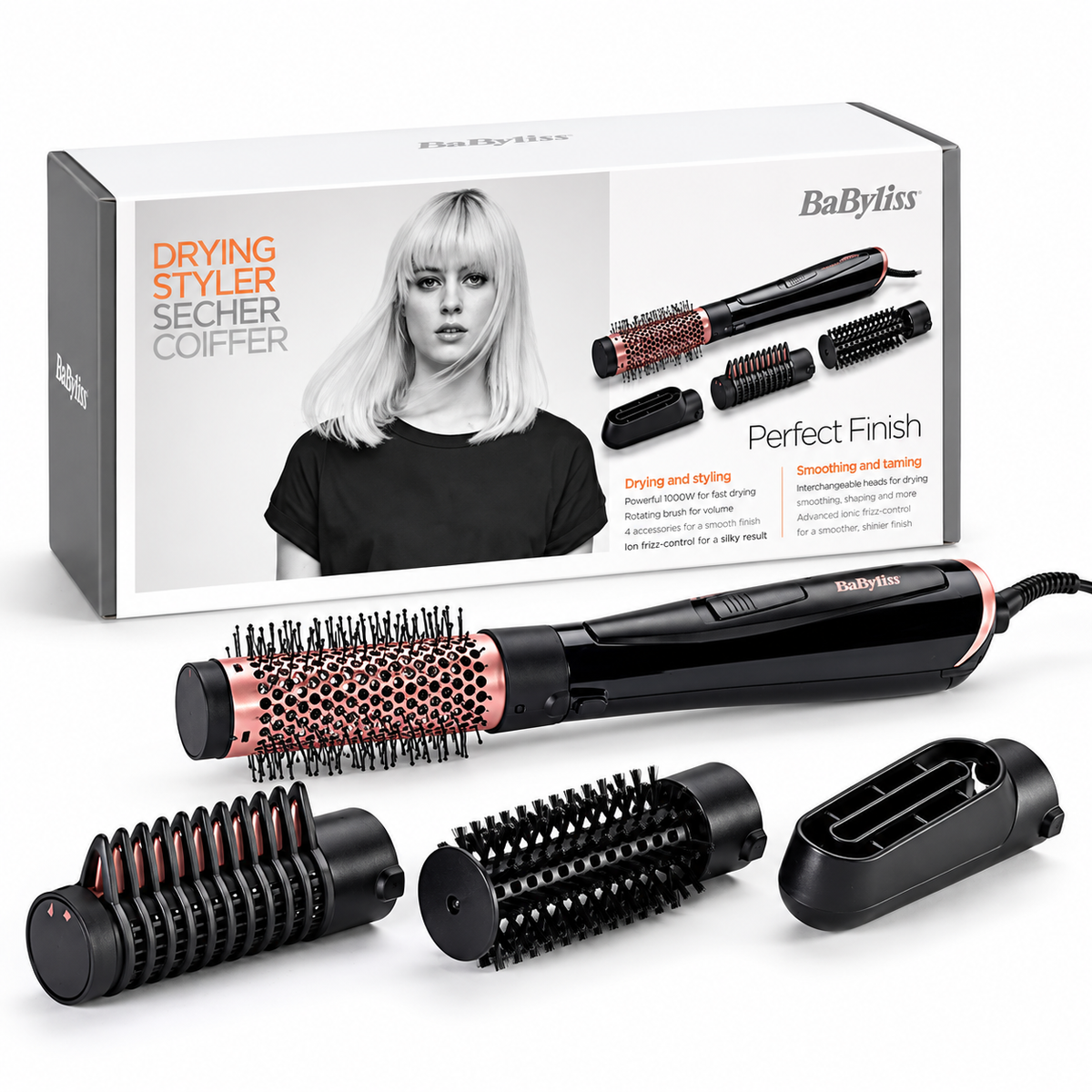 BABYLISS PERFECT FINISH AS126E SÈCHE-CHEVEUX STYLER 4 ACCESSOIRES