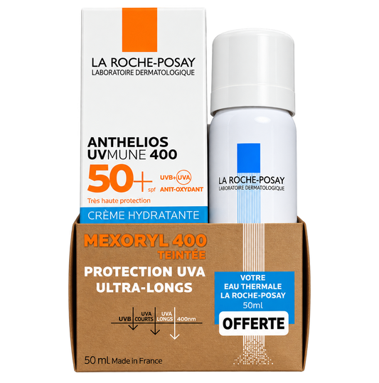 LA ROCHE-POSAY ANTHELIOS UVMUNE 400 CRÈME HYDRATANTE TEINTÉE SPF50+ 50ML + EAU THERMALE 50ML OFFERTE